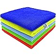 SOFTSPUN Microfiber Cloth - 5 pcs 40x40 cms 340 GSM Multicolor! Thick Lint & StreakFree Multipurpose Cloths Automotive Microfibre Towels for Car Bike Cleaning Polishing Washing & Detailing
