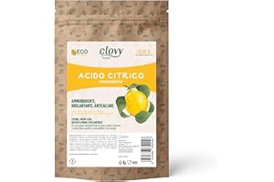 CUBEX PROFESSIONAL Clovy Acido Citrico (4,5Kg - 500 Lavaggi) Ammorbidente, Brillantante e Anticalcare. 100% Puro per Pulizie Ecologiche e Naturali della Lavatrice e della Casa