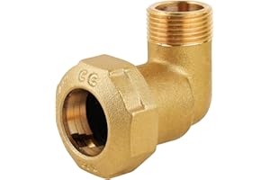 RIAT I Klemmverbinder 90 Grad Winkel für PE-Rohr I Messing I PE Rohr Verschraubung I Steckmuffe I BSP I Aussengewinde I AG