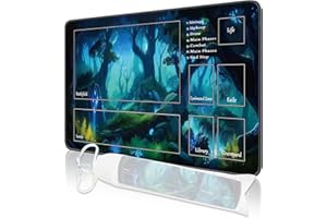 NKDDERT MTG Spielmatte, 24" x 14" MTG TCG Spielmatte mit genähten Kanten HD Druck Spielmatte für Kartenspiele Anti-Rutsch Gaming Spielmatte mit Aufbewahrungstasche Baum Kampfspielmatte