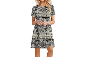 MOLERANI Luźna sukienka damska na co dzień, jednokolorowa, prosta koszulka