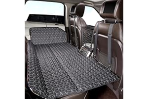 GGW Surface de couchage de voiture non gonflable pour SUV | Pliable des deux côtés (cuir PU/Oxford) | Matelas de camping avec design dinosaure | Banquette arrière et voyage (132 x 78 cm, 300 kg)