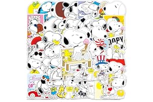 LYLSDSB 50 Stück Snoopy Stickers Vinyl Cartoon Hund Aufkleber für Laptop Skateboard Gepäck Scrapbook Auto Motorrad Gitarre Kühlschrank,Waterproof Ästhetische niedlich Aufkleber für Kinder
