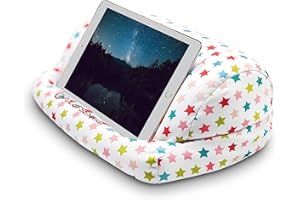 OLUFSENKids | Soporte de Tablet y Libros para Niños Twilight | Incluye Bolsa de Nylon | Atril para Ver Tablet y Libros en el Coche, Cama, Sofá y Mesa | Útil como Cojín | Color Blanco