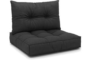 Amazinggirl Cojín Lounge Muebles Jardín - Cojín de Respaldo 40x50 cm Respaldo Rattan Ideal para balcón terraza salón Exterior Confort Acolchado Grueso Duradero Grafito