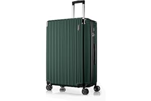FLIEE Large Suitcase Hard Shell | Aluminum Telescopic Handle | TSA 3 Digit Combination Lock | 4 Dual Spinner Wheels | Lightweight Suitcase Large. (Green, Large 28")