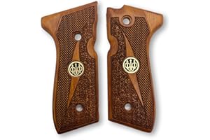 Zib Grips Manopole in legno fatte a mano per Beretta 92FS, 92, 92F, 92A1, 92FS INOX, 92G, 92D, 96, 96D, 96A1, M9, M9A1 e Girsan Regard MC Grips, Cachas para 9mm Beretta 92FS (92 F - Serie Classica)