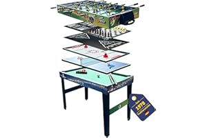 ‎BEST SPORTING Best Sporting 10 in 1 Tischkicker, Spieltisch, Multifunktionstisch für Kinder & Erwachsene - inkl. Air Hockey, Tischtennis, Billardtisch, Tischfußball, Shuffleboard, Schach & Zubehör