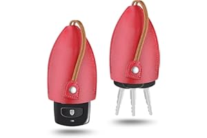 Amabro 2 fundas para llaves de coche, funda extraíble para llave de cuero, funda de llave de gran capacidad, llavero bolsas