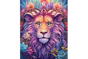 WALARKY Paint by Number for Beginner Colorful Lion Leader Oil Painting Kits on Canvas Easy to Paint Artwork with Brushes Acrylic Pigment Digital Painting Home Wall Decor 16x20inch (Framed)