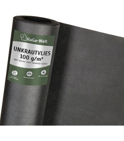 HaGa Unkrautvlies 150g/m² - Atmungsaktiv, Wasserdurchlässig, 0,5m X 20m Für Gartenbeete & Wege