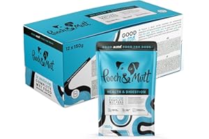 Pooch & Mutt - Witalność i trawienie, mokra karma dla psów, łososia i słodkich ziemniaków, 12 x 150 g