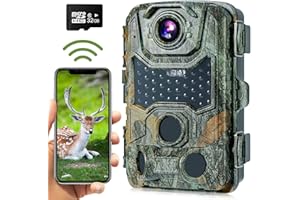 Crenova Wildkamera 4K 32MP mit 32GB microSD 940nm IR LEDs Bluetooth Bewegungsmelder Nachtsicht Spielkamera Wildtierkamera IP6