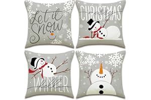 Axlyca Federe Cuscini Natalizi,45x45cm Natale Federde Cuscini,Lino Retrò Federa Natale Decor Copricuscini,Cuscinis Divano Natalizi Copricuscinis per Divano Soggiorno Camera Letto Fodere Cuscino (B)