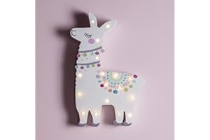 Lights4fun - Lampada Decorativa di Legno a Lama con 17 LED Bianco Caldo a Pile
