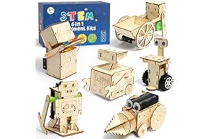 ADUSRIZ Experimente für Kinder ab 8 9 10 11 12, Roboter Elektronik Baukasten, Experimentierkasten, Elektro Baukasten, Holz Roboter Bausatz Kinder Spielzeug Geschenke ab 8-14 Jahre Jungen