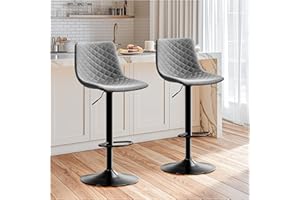 ‎STOOLINK STOOLINK Barhocker Höhenverstellbar Barstuhl 2er Set, Bar Stühle mit Lehne Barstuhl 360° Drehbar Designer Tresenhocker, Barhocker mit Armlehne Belastbar 150kg Sitzhöhe Verstellbar 61-82cm-Grau