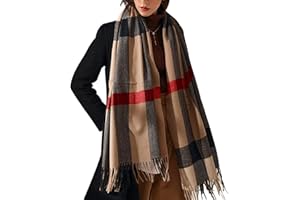 HYUET Invernale Pasmina Sciarpa Scialle Donna a Quadri Elegante Lungo Morbida Calda Stole Sciarpe Scozzese Tartan Wrap Maglia Scialle Inverno Poncho Stola Pashmina per Donna Uomo