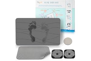 THORNRISE Alfombra Diatomita Baño 60x39cm – Secado Rápido, Antideslizante y Antibacteriana – Alfombra Baño Piedra para Baño Moderno o Clásico – Diseño y Confort para Todos – Alfombrilla Diatomita