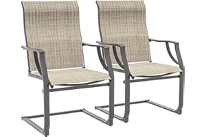 UDPATIO 2er Set Gartenstühle, Gartenstuhl Hochlehner für Terrasse, Balkonstühle 160kg Belastbar, Wetterfest, Terrassenstuhl, Gartensessel, Braun