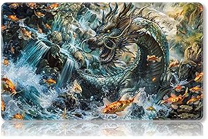 Mipikel Tapete de juego para MTG, tapete de juego con zonas, tamaño 24 x 14 pulgadas, TCG y tapete de juego de mesa para tarjetas, bolsas de almacenamiento gratis, alfombrilla de mouse (colorido 18,