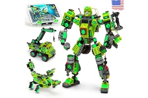 Jitterygit Robot Building Toy Gift for Boys, Perfect STEM Gift for Builders Ages 6, 7, 8, 9, and 10 Year Olds, Green CliffSling (212 Pcs) Robotryx
