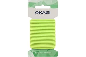 Corda Elastica Giallo Neon OKAEI - 2mm x 10m - Alta Qualità, Resilienza e Versatilità per Teloni e Tessuti