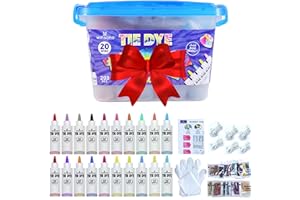 WINSONS Tie Dye Kit, 20 Colours Non Toxic Permanent Fabric Dye Art Set for Kids Women for Homemade Party Creative Group Activities DIY Gift