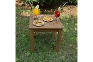 Teck'Attitude Table Basse d'appoint carrée en Teck Massif Coffee 45 x 45 cm