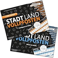 DENKRIESEN - Stadt Land VOLLPFOSTEN® - A3-Doppelpack - Partyspiel - Die beiden XXL Stadt Land Fluss Varianten im Set…
