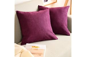 Blumtal Housse de Coussin 40 x 40 cm canape - Lot de 2 - Housse Coussin 40x40 cm en Chenille Douce avec Fermeture éclaire cachée - Protection décorative certifiée Oeko-Tex - Lavage Facile - en Violet