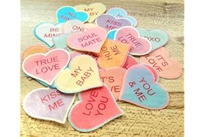 ANGLESIT LOVE & VALENTINE'S DAY 24 X PRE-CUT LOVE HEARTS EDIBLE RICE/WAFER PAPER CUP CAKE TOPPERS WEDDING BIRTHDAY VALENTINE'S DAY PARTY DECORATIONS