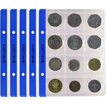 10 Feuilles pour collection de pièces de monnaie, pour Classeur M. 12 Pochettes 46mm X 50mm, pour monnaies jusqu'à 40 mm de diamètre - Beaux-Arts et Loisirs créatifs