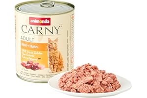 ANIMONDA CARNY Nourriture pour chat GranCarno Adult d’animonda, nourriture humide pour chat adulte, bœuf + poulet, 6 x 800 g