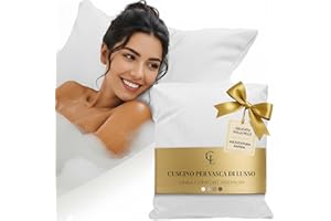 CLAESSONLIVING Cuscino vasca da bagno - Spesso e comodo, per supporto testa, collo e schiena - Materassino vasca da bagno lavabile e a rapida asciugatura, perfetto per bagno rilassante in casa - Bianco