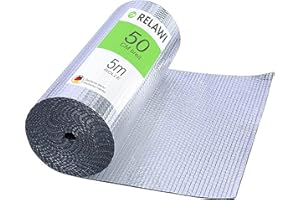 RELAWI® Premium Isolierfolie Dämmfolie | Doppelte Alu-Luftpolsterfolie | perfekte Heizkörper Reflektionsfolie | Dachisolierung, Camper Isolierung oder als Wärmeschutzfolie