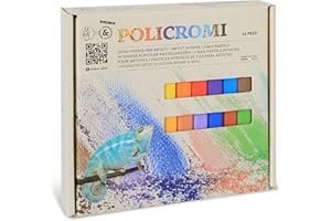 PRIMO Hobby & Professional - Gessi Colorati Carta e Superfici Porose, Colori per Artisti Coprenti Pastosi, Pastelli Colorati Acquerellabili Sfumabili per Cartoleria Lavoretti Creativi Hobby Street Art