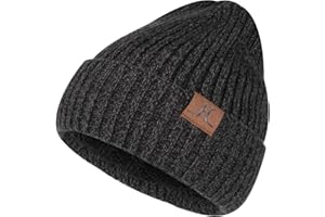 ZASFOU Berretto Invernale da Uomo e da Donna Foderato in Pile, Caldo e Morbido Berretto da Uomo con Teschio Unisex con Polsino Arrotolato nella Stagione Fredda