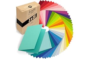 ‎JAPUN Japun - 50 farbige blanko Falt-Karten (2 x 25 Farben), Klapp-Karten zum gestalten, beschriften oder bedrucken - DIN A5-250 g/m² - bunt