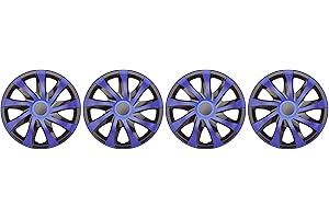 NRM KO251 Draco CS Set de tapacubos, Color Negro y Azul, 15", 4 Unidades