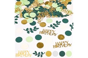 MOOSONO 200 Stück Konfetti Geburtstag Tischdeko Grün，Konfetti Geburtstag Deko, Happy Birthday Streudeko für Party