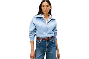 Tommy Hilfiger Donna Felpa con Cerniera Classic Script Fleece Mezza Zip