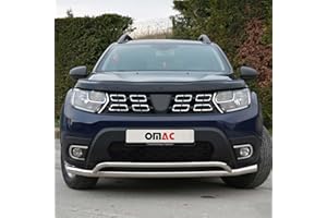 OMAC Deflettore per cofano per insetti, protezione contro i colpi di pietra, compatibile con Dacia Duster 2018-21 scuro