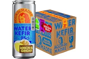 Agua de Madre Lemon & Ginger Water Kefir Probiotic Drink 12x25cl