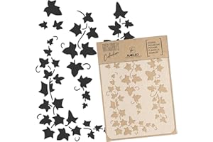 NAKLEO Stencil di Pittura Artigianato, A5 15x21cm Appeso Edera Vite, Fai da te Modelli Plastica e Riutilizzabili, Arte Scrapbooking Geometrico Decorazioni Casa, Pareti Muro Legno Mobili