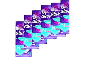 DELUXIO GIFTS Dailies Lot de 6 protège-slips fins pour femme Flexistyle adaptables avec parfum frais 40 (240 doublures au total)