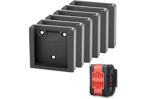 STARMAKER Bosch Battery Holder 18V Pack of 6 Wall Mount Lock Holder for ProCore and GBA Bosch Pro Batteries Blue