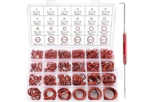 Lyeteung 600 Stücke 24 Größen O Ring Dichtungsringe Set, Silikon Dichtungen Ringe Kit, O Ring Sortiment mit Doppelkopf Pick und Haken, für Sanitär Unterlegscheiben Auto Schnellreparatur, Rot