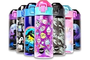 Fringoo - Cibo Delizioso - Borracce senza BPA - Borraccia in paglia rosa - Borraccia riutilizzabile - 600 ml / 20 Oz