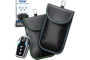 Coorattyes Faraday Lot de 2 pochettes Faraday pour clés de voiture, blocage du signal RFID, cage de sécurité antivol